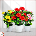 Tanaman Hias Pot Bunga Mawar Artificial Ornamen Bahan Plastik Mini Palsu Dekorasi Ruangan PBP62. 
