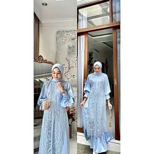 [BISA COD] Bridesmaid Dress Kondangan Terbaru - Nismara Dress Brokat Etnik PREMIUM! - Gamis Remaja Viral