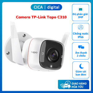 Camera IP Wifi TP-Link Tapo C310 3MP Giám Sát An Ninh Ngoài Trời Phát hiện chuyển động Hình siêu nét Chống nước IP66 Đàm thoại 2 chiều Bảo hành 24 tháng