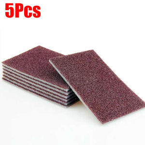1/5 Pcs Nylon Emery Scouring Pad Anti-oil Sponge Dishwashing Cleaning Cloth Kitchen Rust Removal Cleaning Brush