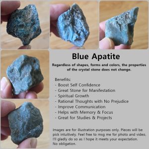 Blue Apatite Raw Natural Crystal Stone | Manifestation | Balance | Helps with Memory & Focus