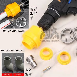 SNEI TAP PIPA BOR SET 7 PCS TAP DRAT LUAR DALAM LEDENG SET ALAT DRAT PIPA PVC DRAT 1/2"-3/4"-1"