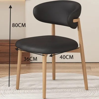 Dining Chair Nordic Living Room Imitation Solid Wood Backrest Chair Restaurant Reception Room Affordable Luxury Lounge Chair 北欧餐椅