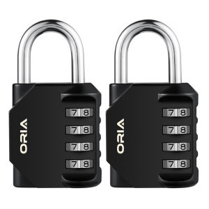 Brifit Combination Lock 4 Digit Combination Padlock Set Metal and Plated Steel Material Suitable for School Staff Gym or Sports Locker Box Tool Box Locker 2 Pack Black