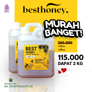 Best Honey Madu Asli Paket Bundling Madu Multiflora Original 1kg (2pcs) Promo
