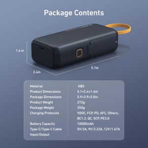 TELESIN 10000mAH 18W PD Fast Charging Portable Battery Charger For DJI OSMO Action 6 5pro 4 3 Osmo 360 For SmartPhone
