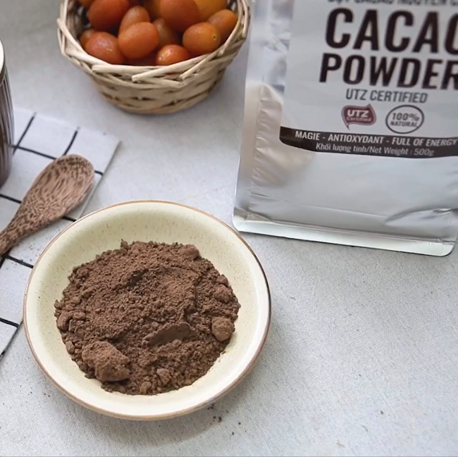 Bột Cacao nguyên chất cao cấp DK Harvest đạt chuẩn ISO22000:2018 - Túi 200g - không đường không pha trộn tạp chất dễ tan đậm đà