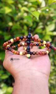 Tasbih Teras Kombinasi 11 Macam Kayu Bertuah Ukuran 6mm Butiran Bulat Persisi - Cantik Muslim