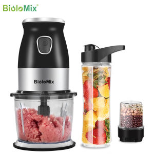 Biolomix BPA FREE 500W Portable Personal Blender Mixer Food Processor With Chopper Bowl 600ml Juicer Bottle Meat Grinder Baby Food Maker