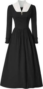 Scarlet Darkness Colonial Dress for Women Modest Prairie Pioneer Costume Outfits