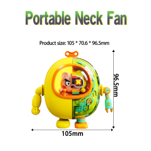 Mini Neck Fan USB Cooling Fan 3-Speed 900mh Bladeless Handheld Fan with Warm Light Unique Mecha Mini Fan with Lanyard Ideal Indoor Outoor Fan Gifts for kids
