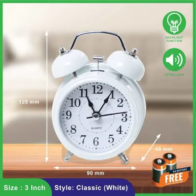 【SUITABLE FOR EARLY EDUCATION】Alarm Clock Bedroom Childrens Room Desktop Clock Mute Students Clock Metal Alarm Clock for Kids