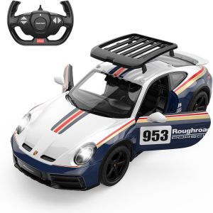 RASTAR Licensed Porsche 911 Dakar 1:14 Scale 2.4GHz Remote Control Car with Headlights and Taillights for Kids