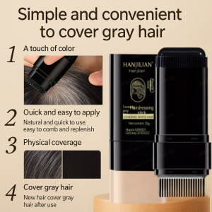 Natural Plant Hair Dye Stick for Gray Hair Waterproof Sweat-Proof Cover White Hair Dye Comb Long Lasting Fast Hair Color