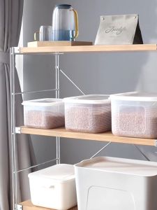 Locaupin Fridge Food Storage Containers with LidsPlastic Reusable Storage Organizer Storage Bin Meal Prep Containers