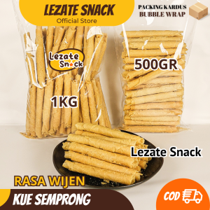 Kue Sempron Wijen 1KG Gulung Kekinian Kiloan Terenak Murah Renyah / Kue Kapit Wafer Roll Lezate Snack