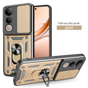 For Vivo V50 Lite 4G 5G 2025 Shockproof Armor Casing For For Vivo V50 Lite 5G 4G Vivo V50Lite 2025 Push Pull Camera Protect Phone Case Car Magnet Holder Ring Shockproof Back Cover