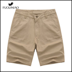 FUGUINIAO หลอดตรงฤดูร้อนแฟชั่นแบรนด์กางเกงขาสั้นแบบลำลองล้างทำความสะอาดได้