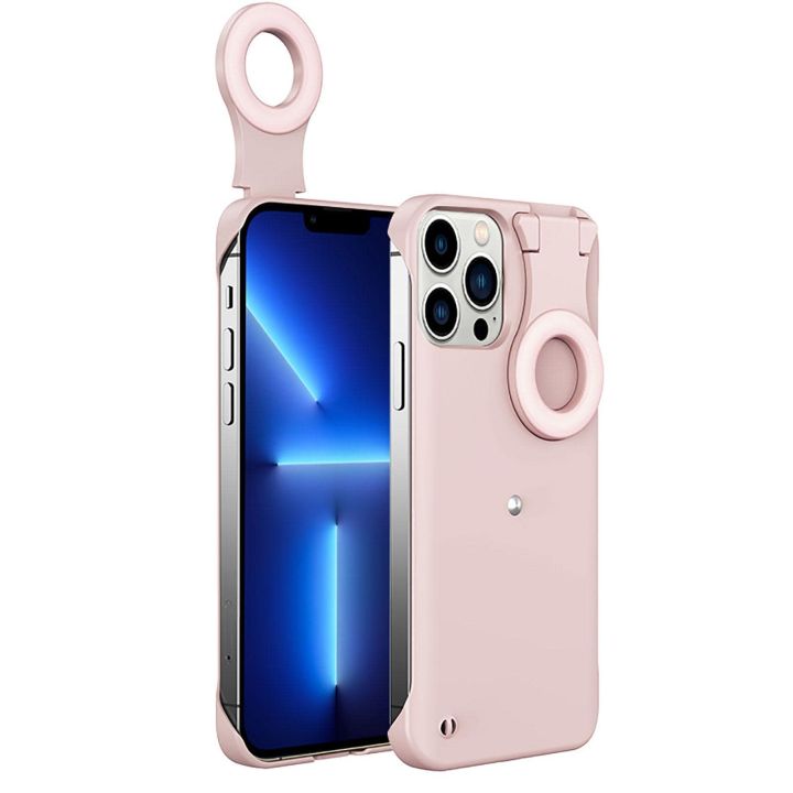 Selfie Fill Light Phone Case For iphone 14 13 12 Pro Plus Max Ring