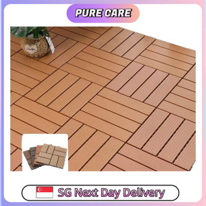 【Pure Care】 Plastic Wood Deck Tiles/Waterproof DIY Flooring for Indoor & Outdoor Use