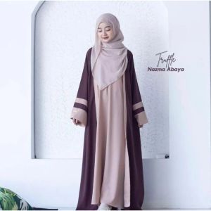 Gamis Nazma Abaya Remaja Tanggung Terbaru Bahan Crinkle Airflow Warna Kombinasi Busana Musim Anak