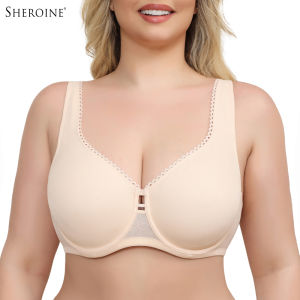 Sheroine Plus Size Underwire Bra Full Coverage Support Comfortable Lace for Women Unpadded Large Bust Minimizer with Wide Strap2026
