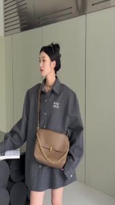 New Genuine Cow Leather Shoulder Chain Bag For Women Large Capacity Crossbody Handbag Messenger Tote Bag Luxury Designer