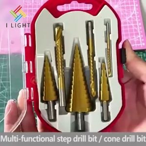 (Fast Delivery)6Pcs Step Drill Bit Set Titanium Coated Metal Hole Opener Drill Bit HSS Drill Bit