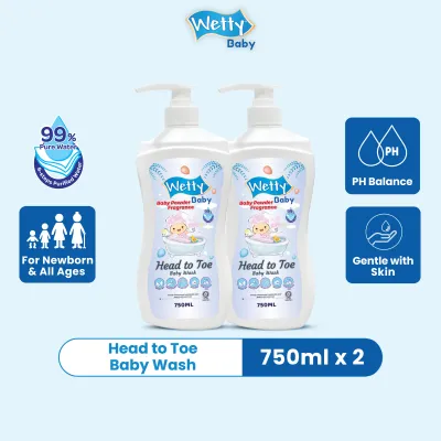 Wetty Baby Head To Toe Baby Wash (750ml) [ Twin Pack]