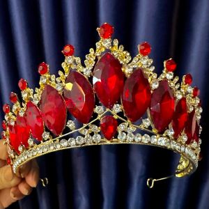 Elegant pageant crowns Bridal Tiara Crowns red silver gold blue