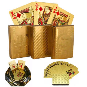 Bộ Bài Tây Mạ Vàng 24K Ánh Kim – Chơi Mượt Không Thấm Nước Cao Cấp