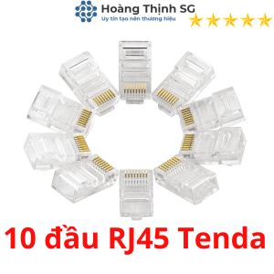 1 Hộp 100 Cái Hạt đầu mạng RJ45 Tenda TD1013C chính hãng - Dùng bấm đầu cho dây mạng cat5 cat5E Cat6 Cat6E