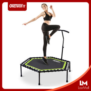 OneTwoFit 53 inch Trampoline 122 cm x 122 cm x (108--128 cm) dành cho mọi lứa tuổi. Thảm nhún thể dục.Sàn nhún