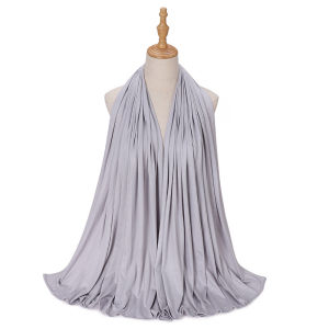 Jifang Women Plain Soft Stretchy Single Jersey Modal Cotton Shawl Pashmina Viral Muslim Hijab Shawls Head Wraps PW07