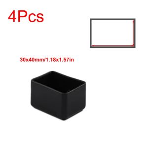 GOLDVAULT Round Chair Leg Caps Black Non-slip Table Foot Caps Foot Socks Square Floor Protector Pads Furniture Protection