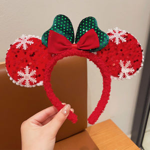 L95 clu NS2 Christmas Santa Claus Minnie Children Headband Bowknot Festival Party Hair Hoop Hair Accessories SN2 ulc L