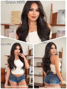 วิกผมกึ่งทอมื้อ LS002 วิกผมลอนคลายสีดำ ผมแสกกลาง *แถมกาว3 แผ่น+เน้ต*สินค้าพร้อมส่ง