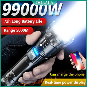 New Rechargeable LED Flashlight 1000m Zoomable Tactical Torch with Real-Time Power Display Long Battery Life and Quick Charge