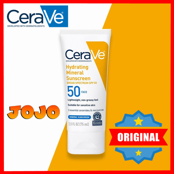 【Buy 1 Free 1】Cerave Hydrating Mineral Sunscreen Broad Spectrum Spf 50