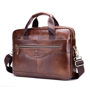 BULLCAPTAIN Fashion Cowhide Leather Male Commercial Briefcase messenger Business bag