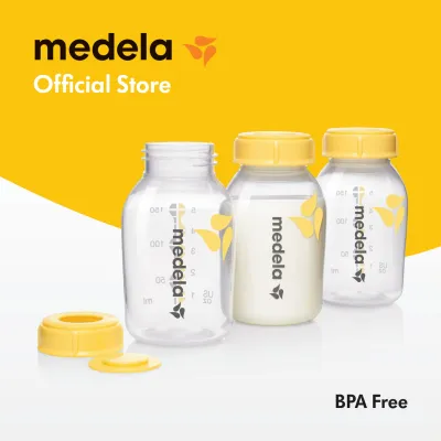Bình cho bú/ Bộ 3 bình trữ sữa Medela 150ml - BPA-nhựa an toàn Bảo quản được ở tủ lạnh và tủ đông- Hàng phân phối chính thức Medela Thụy Sĩ