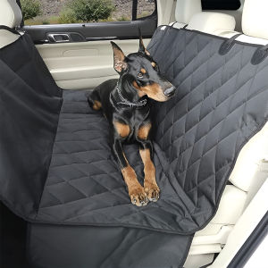 Waterproof Pet Dog Car Seat Cover for Back Seat Transport Pad Hammock - Black