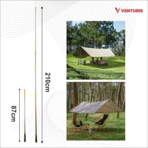 TIANG FLYSHEET VENTURIS ALUMUNIUM TELESKOPIK 2 SAMPAI 3 METER PENYANGGA FLYSHEET TENDA TIANG MULTIFUNGSI TIANG AWNING POLE TENDA