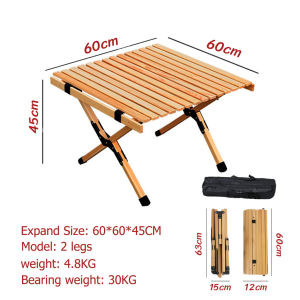 60cm 90cm 120cm Table Outdoor Folding Camping Table Portable Roll-Up Table Solid Wood Furniture Table
