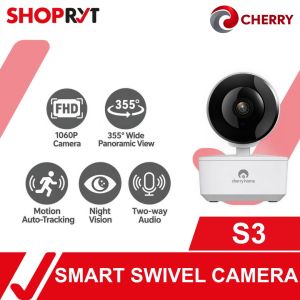 Cherry Home Smart Swivel Secutiry Camera HD Video Qualtity Smart Wi-Fi App Control Wide View Angle