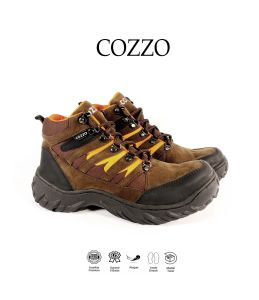 COZZO FORTE | Sepatu Safety Pria Boots Tali Ujung Besi Original Kerja Proyek Tambang Outdoor
