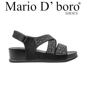 Mario D Boro Womens Flat Sandals LY 28315 Black/Taupe C70