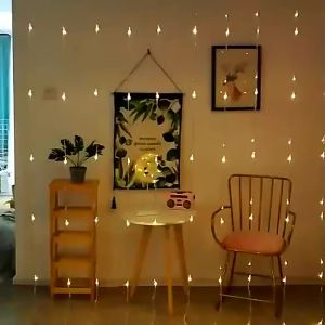 LED 3X2/3X3M Waterfall Curtain Icicle String Lights Meteor Shower Garland Fairy Lights for Christmas Wedding Party Garden Decor