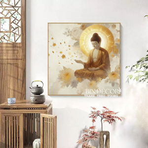 Tranh treo tường phật trang trí decor phòng khách phòng thờ nơi tôn nghiêm kèm đinh