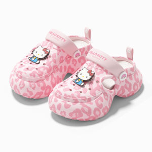 [Free Shipping] Leopard KT Thick-Soled Clogs For Women Thick-Soled Non-Slip EVA Slippers Outdoor Wear Height-Increasing Sandals